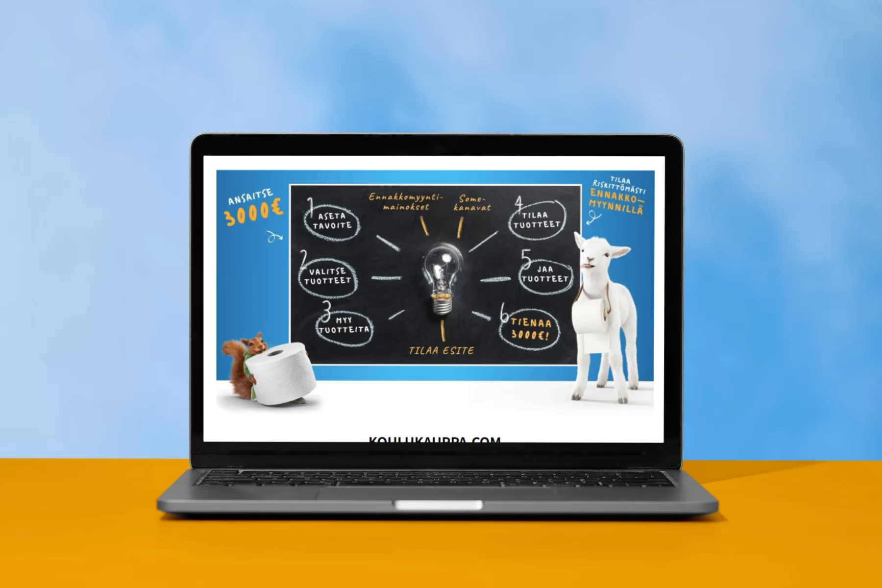 koulukauppa.com -referenssi. Verkkokauppa, mainokset, esitteet ja ilme
