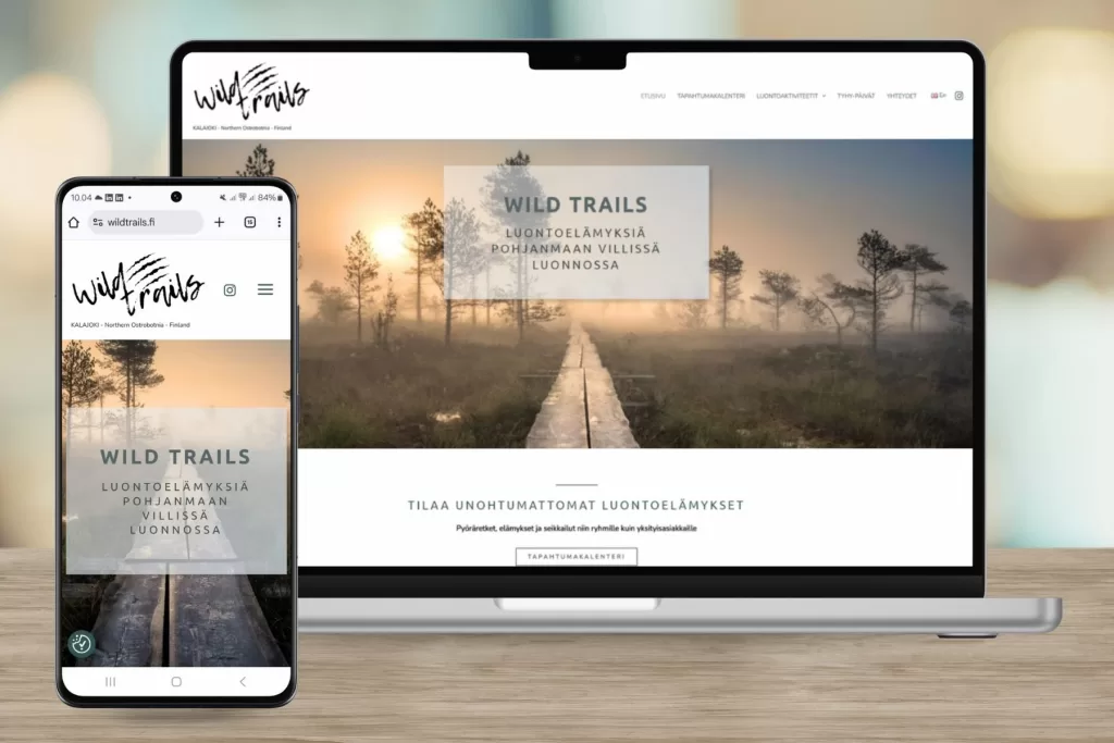 REFERENSSI: WILD TRAILS -kalajoki -responsiiviset, selkeät ja hakukoneystävälliset nettisivut